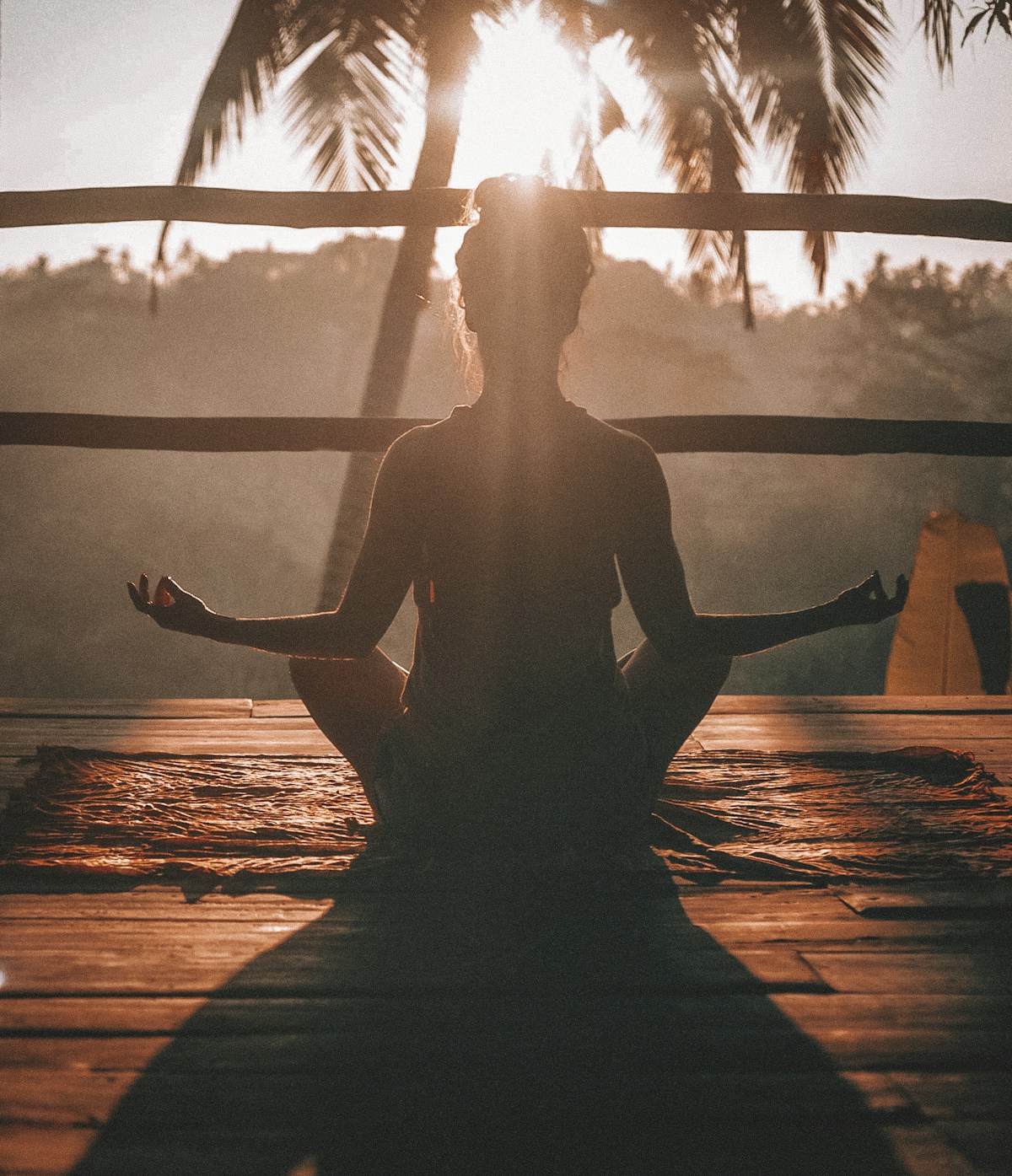 Yoga and stretching in a bright studio